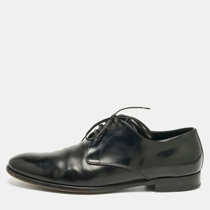Dolce & Gabbana Black Leather Lace Up Oxfords Size 42
